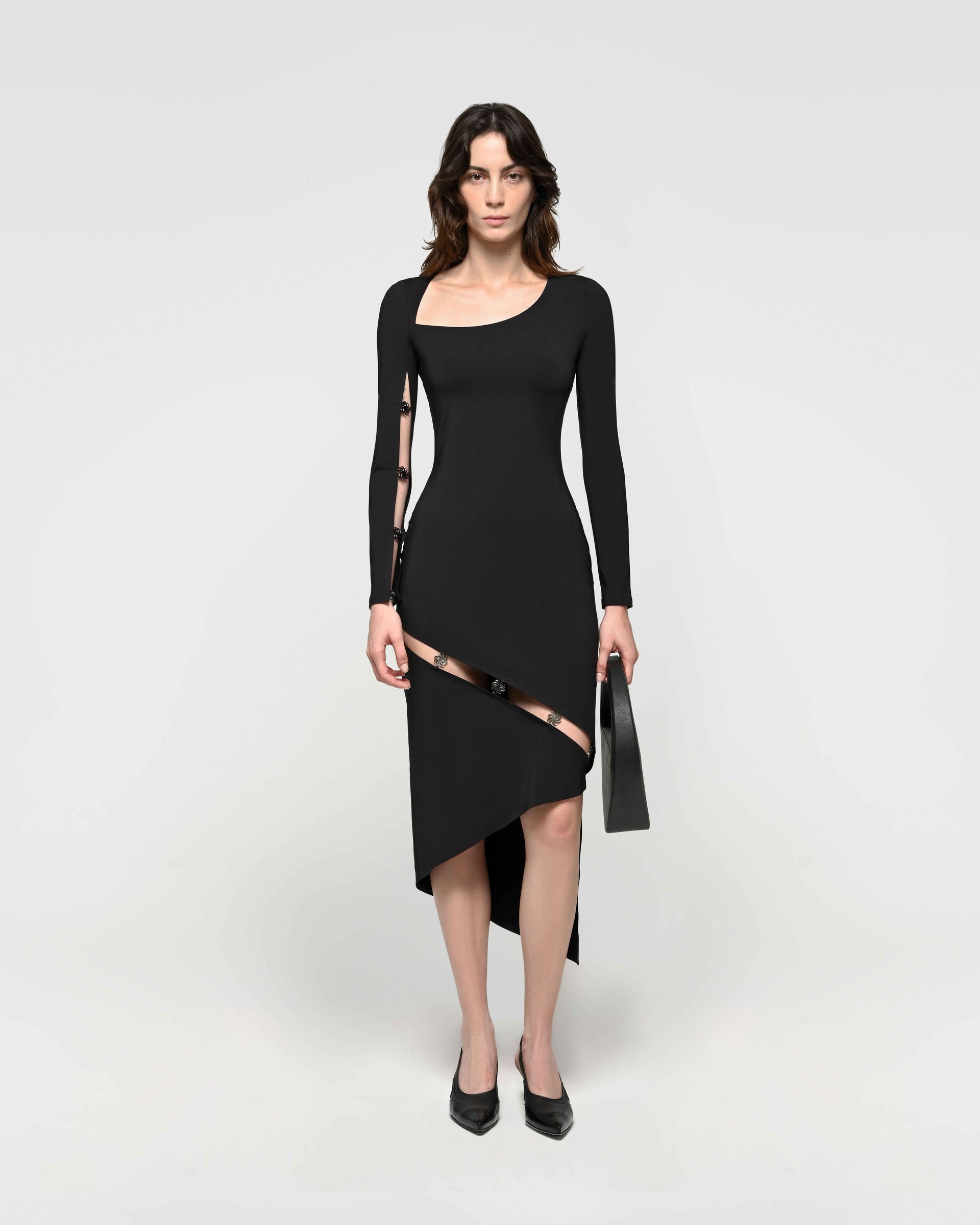 Платье Asimetric Midi Dress with Cutouts